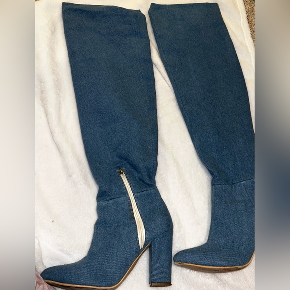 Chic Blue Over the Knee Boots - Picture 3 of 6